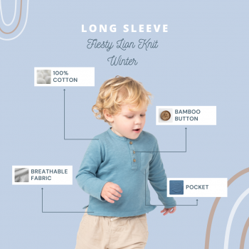 Fiesty Lion Knit Winter Co-Ord Set – Blue Get:- 38% Off