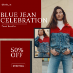 Blue jean celebration – FLAT 50% off