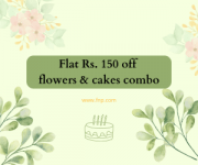 FNP Flat 150 off on flowers & cakes combo