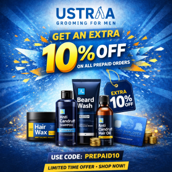Ustraa- Get An Extra 10% OFF On All Prepaid Orders