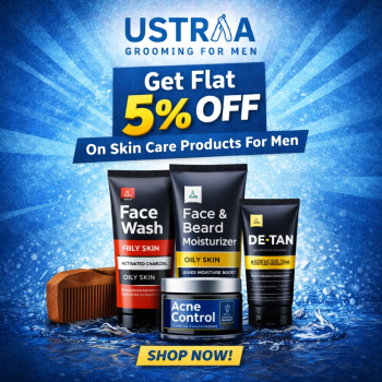 Ustraa-Get Flat 5% OFF On Skin Care Products For Men