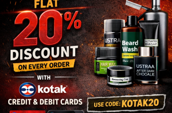 Ustraa- Flat 20% Discount On Every Order With Kotak Credit & Debit cards