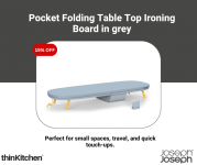 Get 15% off the Joseph Joseph Pocket Folding Table Top Ironing Board in grey