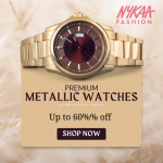 Nykaa Fashion- Get Up to 60% Off on Metallic Watches