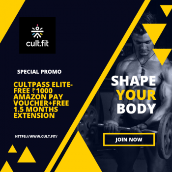 Cultpass Elite-Free ₹1000 Amazon Pay Voucher+Free 1.5 Months Extension