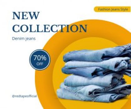 Red tape denim jeans