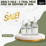 Kiehl's Sale : 3 trial piece free on shopping of 1500
