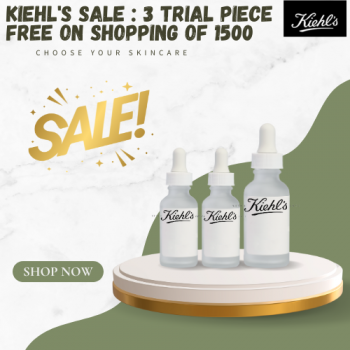 Kiehl's Sale : 3 trial piece free on shopping of 1500