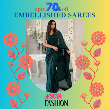 Nykaa Fashion upto 60% off on Embellished Sarees