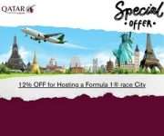 Qatar airways 12% OFF for Hosting a Formula 1® race City