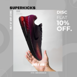 Superkicks- Coupon Code: Flat 10% OFF On Nike, Jordan & Adidas Shoes