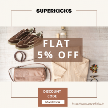 Superkicks- Coupon Code: Flat 5% OFF On All Purchase