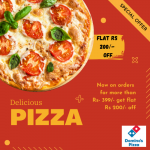 Dominos – Flat Rs.200 Off on Your Purchase Over Rs.399!
