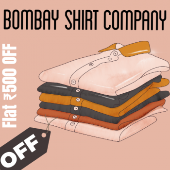 First Order Discount on Bombay Shirt Company: ₹500 Off