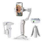 Digitek (DSG-007F AI) 3-Axis Gray Smartphone Gimbal - Foldable Handheld Vlogging Stabilizer with AI Tracking