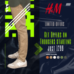H&M Get Offers on Trousers, starting just 1299