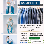 Jade Blue Get Up To 50% OFF On All Men's Collections + Extra 10% OFF