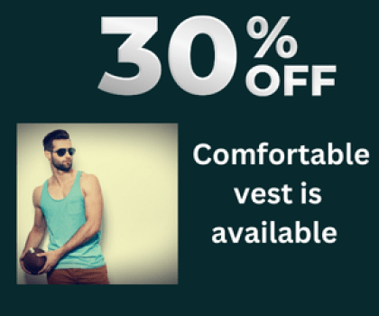 Comfortable vest is available here at 30% discount.