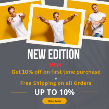 H&M Get 10% off on first time purchase+free shipping on all orders