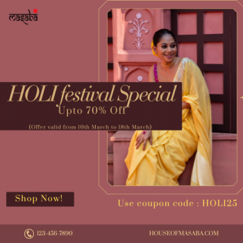 House of Masaba- coupon code for Holi special offer-Upto 70% off