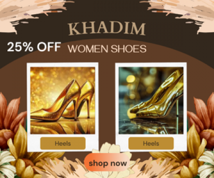 Khadim Get 25% OFF Gold Block Heel Slip On Ethnic Sandal for Women