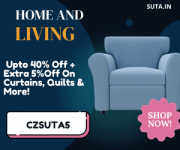 Home & Living Upto 40% Off+Extra 5% Off On Curtains, Quilts & More