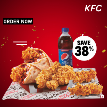 KFC Save 38% on new 2 Single chicken roll, 2 Strips, 2 HC and a Pepsi PET