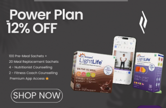 Staying healthy is more affordable with Lightlife 360's Power plan100 Pre-Meal Sachets + 20 Meal Replacement Sachets 4 - Nutritionist Counselling 2 - Fitness Coach Counselling, Premium App Access