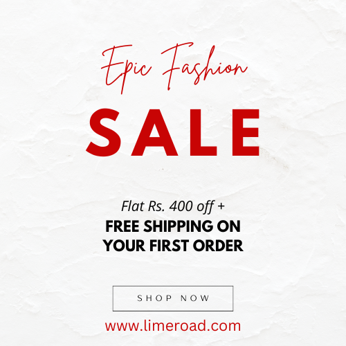 Limeroad - Epic Fashion Sale! Flat Rs.400 Off+ Free Shipping On Your First order.