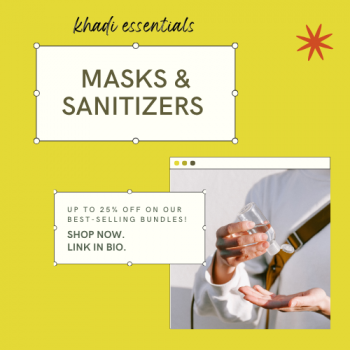khadi essentials "Masks & Sanitizers - Up To 25% OFF"