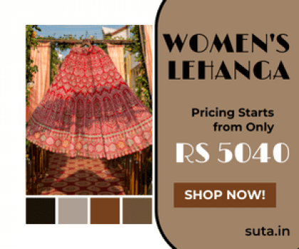 Women's Lehanga Starts From Rs 5040