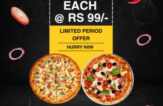 Dominos – Get 2 Pizzas @99 each
