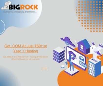 Bigrock Get .COM At Just ₹69/1st Year + Hosting