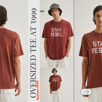 BANANA CLUB Terracotta Oversized T-shirt at Just ₹ 999