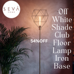 Off White Shade Club Floor Lamp Iron Base54%Off