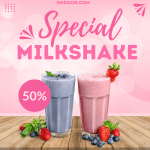 FLAT 50% OFF ON MILKSHAKES