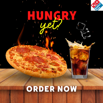 DOMINOS-Order between 10 PM – 1 AM and get a free dessert with any order above ₹349