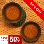 exclusivelane 50% Off Hand-Glazed Ceramic Dinner Plates – Set of 6, Microwave Safe