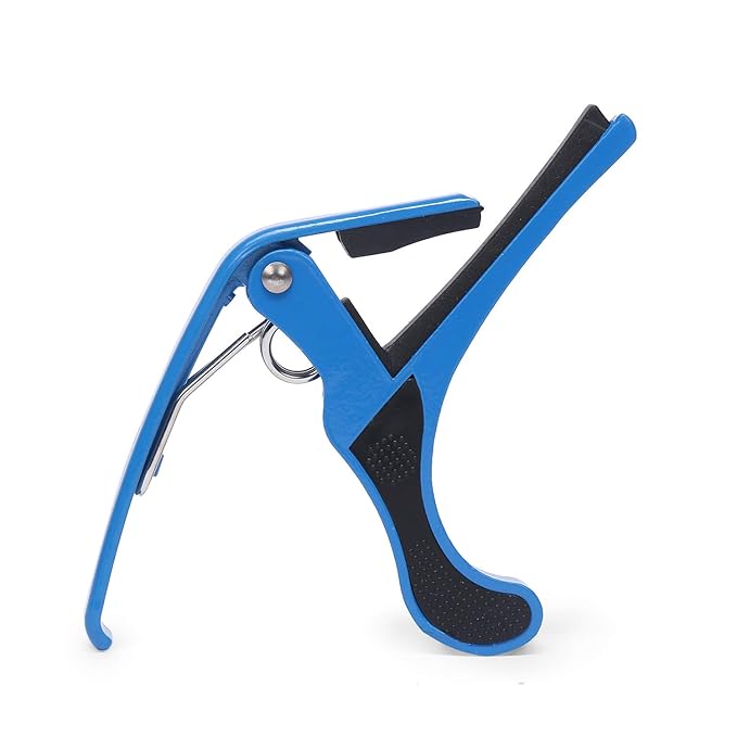 JUAREZ JRZ250 One Handed Trigger Guitar Metal Capo Quick Change For Ukulele, Electric And Acoustic Guitars, Blue