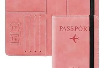 Map Design Passport Holder Cover – PU Leather Travel Wallet for Passports, Cards & Boarding Passes