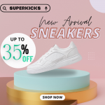 Superkicks- Coupon Code: Flat Up To 35% OFF On New Arrivals Sneaker Sale