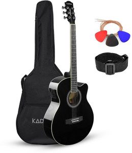 KADENCE KAD-BLK-EQ-C (with online Courses) Acoustic Guitar Spruce Rosewood Right Hand Orientation  (Black)