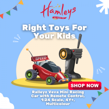 Hamleys-Ralleyz Veva Mini Racing Car with Remote Control, 124 Scale, 4Y+, Multicolour
