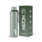 Milton Aura 1000 Thermosteel Travel Bottle – 1L, Keeps Drinks Hot & Cold for 24H, Leak-Proof