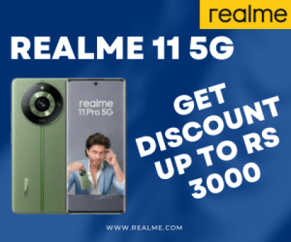 Get discount up to Rs 3000 available on the realme 11 5G with realme coupon code