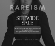 Rareism Sitewide Sale - 50% off on everything + extra 5% also