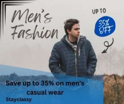 stayclassy Save up to 35% on men's casual wear