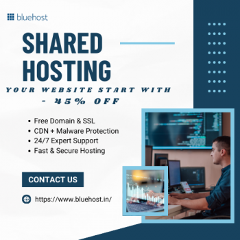 Bluehost Shared Hosting – 45% Off | Free Domain & SSL Included