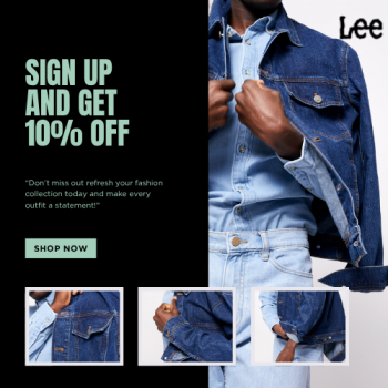 Lee—Sign up and get 10% OFF short description