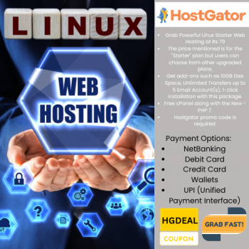 Hostgator 50% OFF Shared Hosting Starts At Rs 79/M